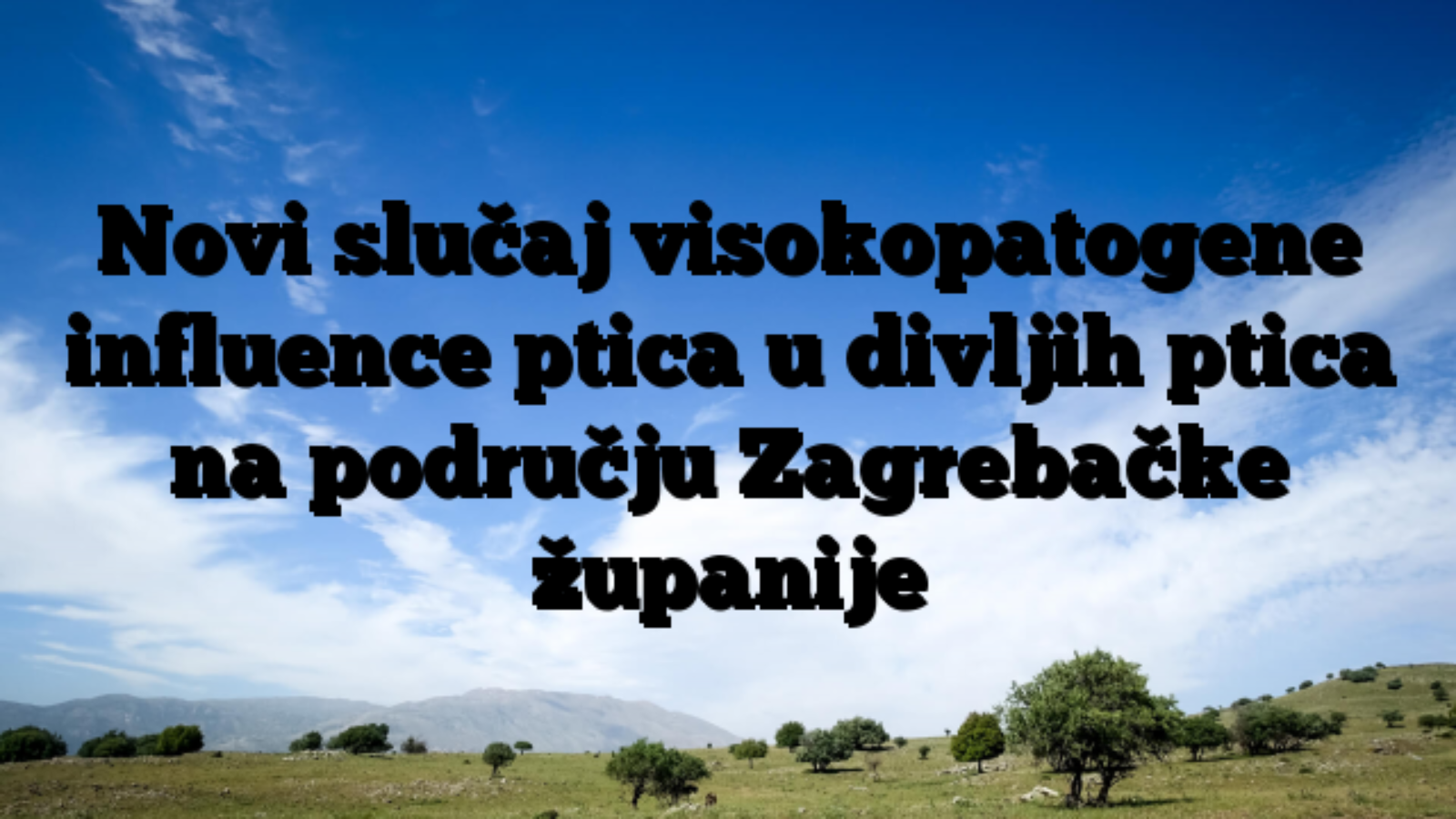 Novi slučaj visokopatogene influence ptica u divljih ptica na području Zagrebačke županije